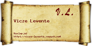 Vicze Levente névjegykártya