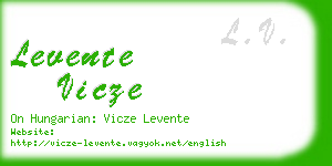 levente vicze business card